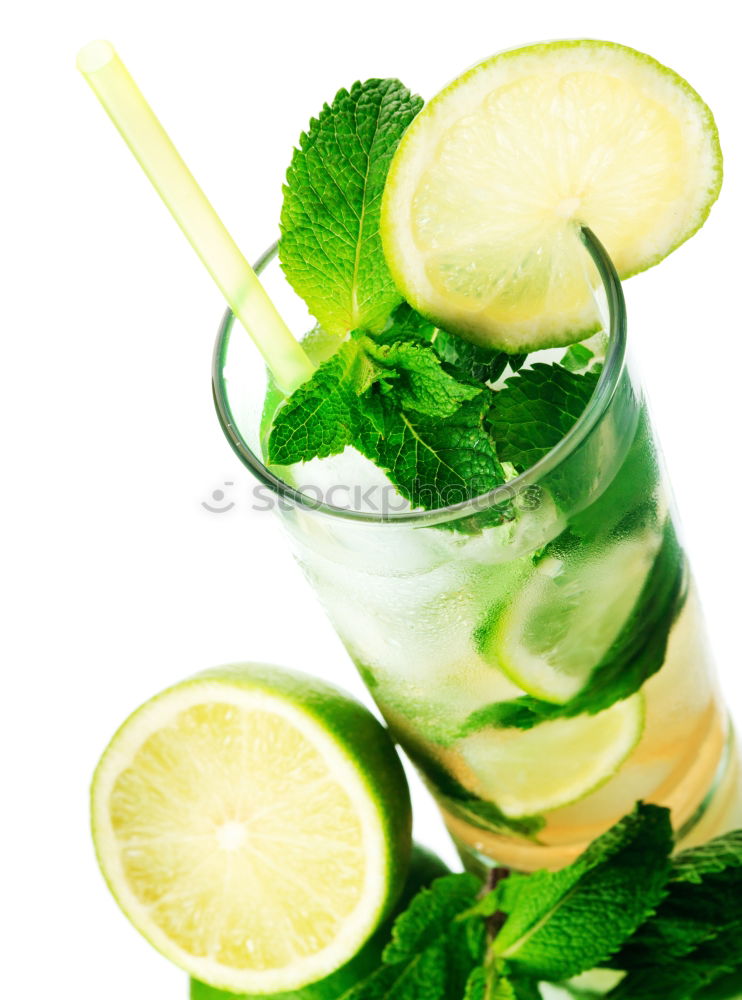 Similar – Mojito cocktail in glass on yellow background