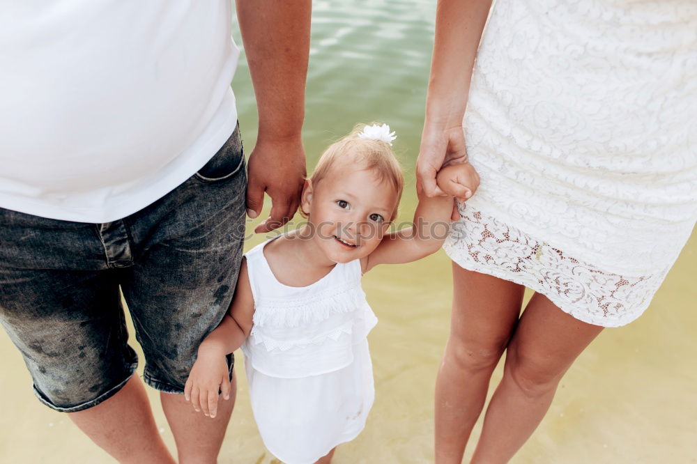 Similar – Image, Stock Photo Father and son playing on the beach at the day time.