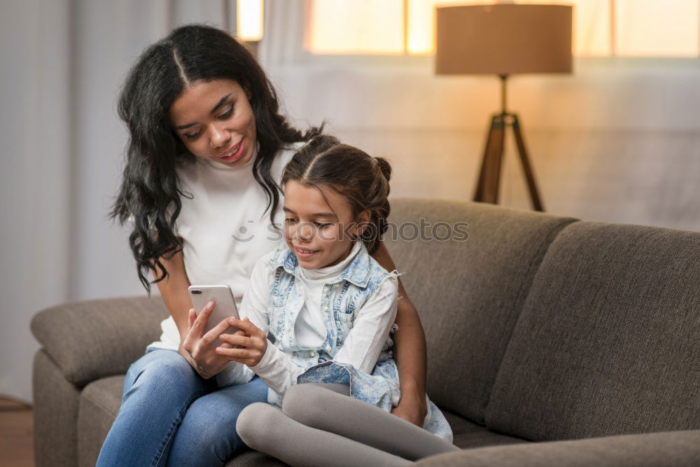 Similar – indoor portrait of happy mother and child son