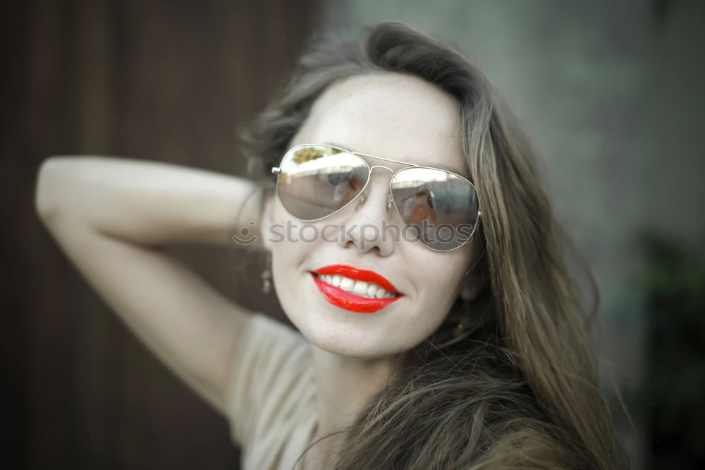 Similar – Image, Stock Photo Girl with Sunglasses