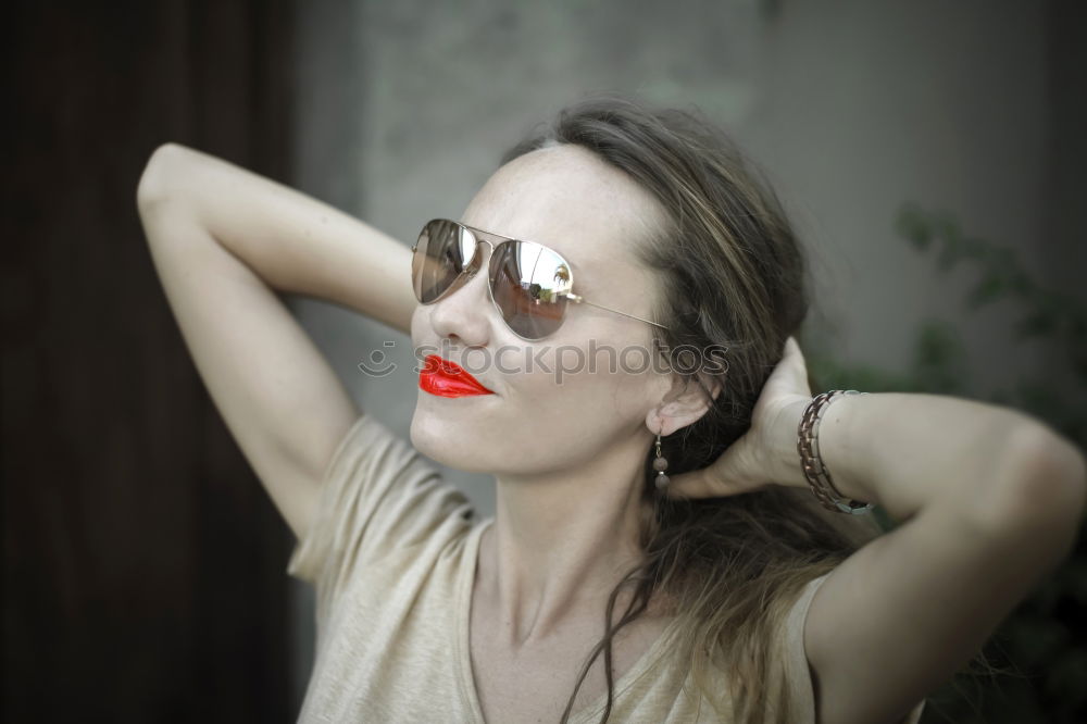 Similar – Image, Stock Photo Pretty woman standing with white flowers