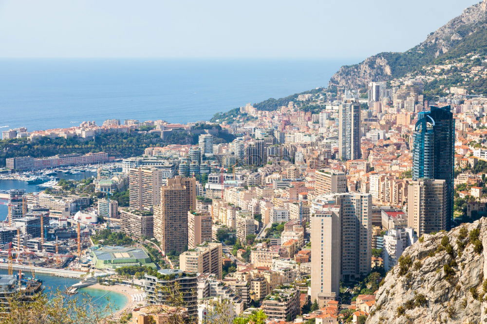 Similar – Image, Stock Photo View over Monaco and the sea from the hills.