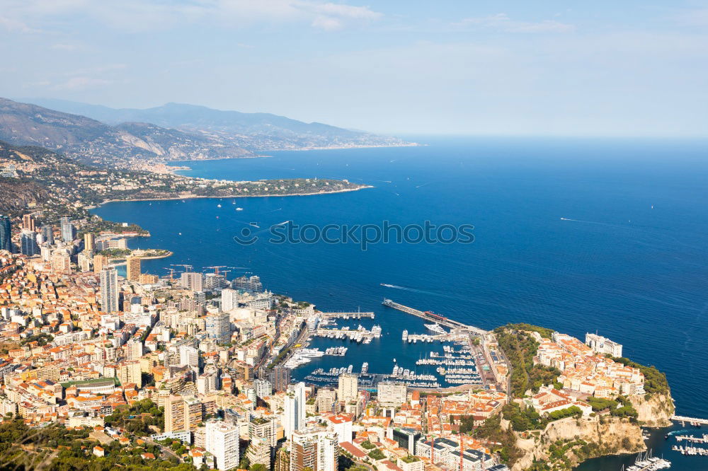 Similar – Image, Stock Photo View over Monaco and the sea from the hills.