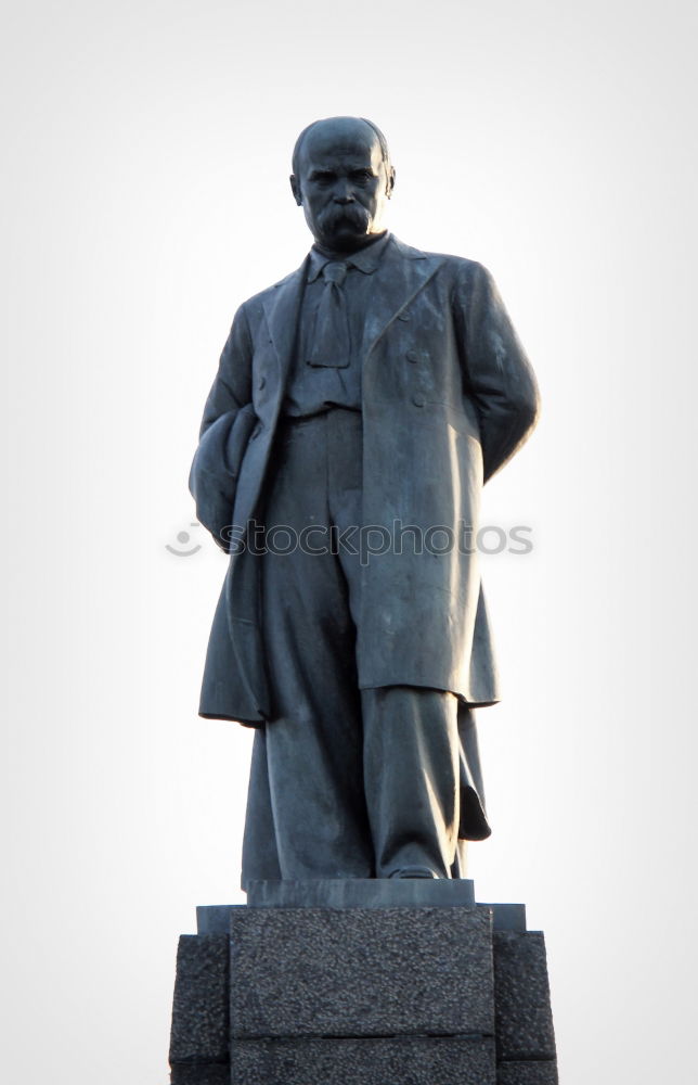 Similar – Image, Stock Photo male senior with silver-grey curls, glasses and three-day beard sitting in front of the Karl Marx monument in Chemitz