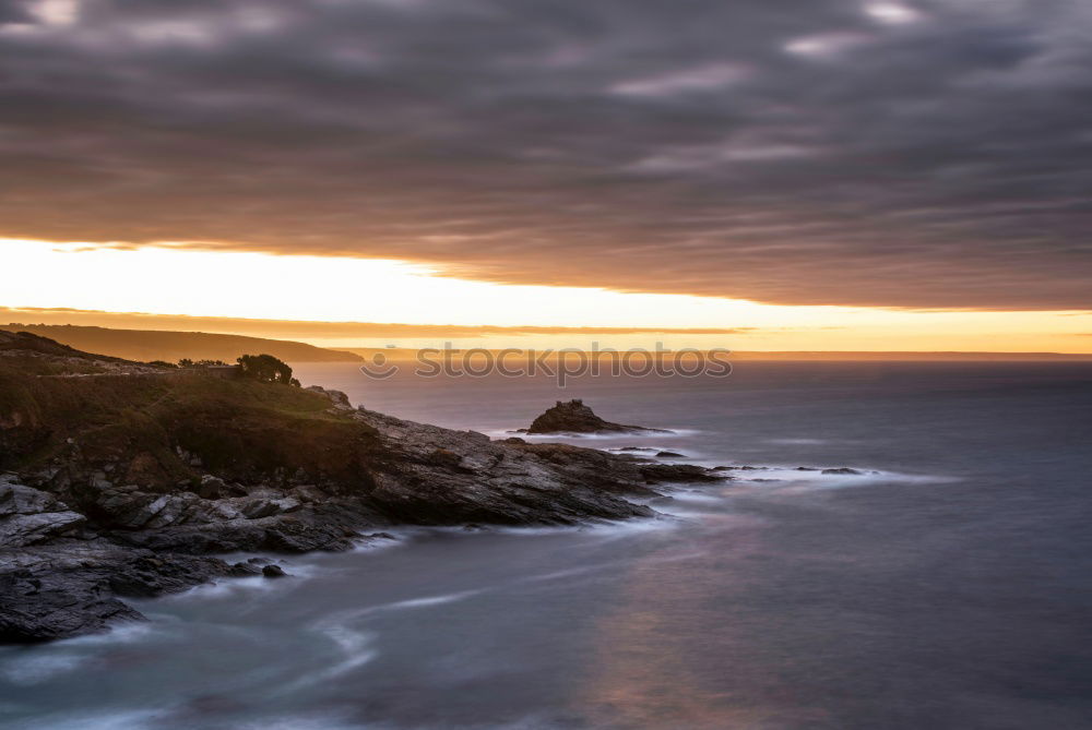 Similar – Image, Stock Photo Evening atmosphere at the Atlantic Ocean