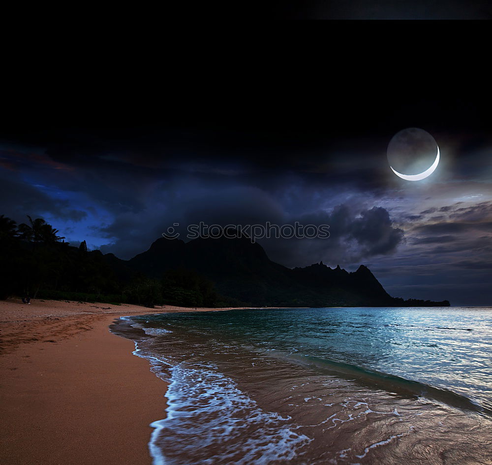 Similar – Moonlight on the beach of Penang (Malaysia)