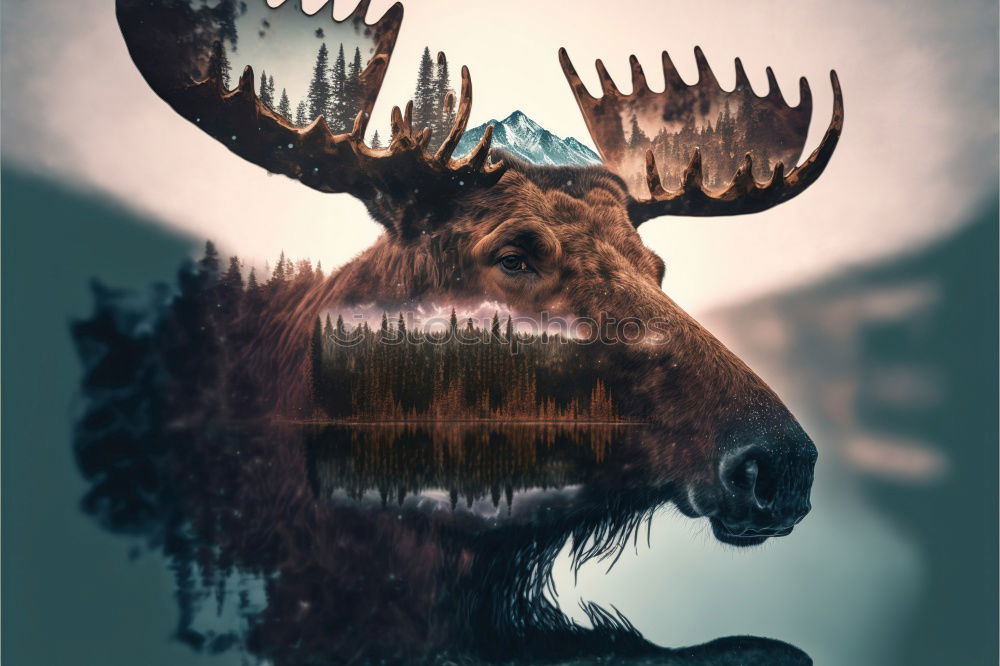 Similar – Image, Stock Photo at king’s Deer Elk Animal