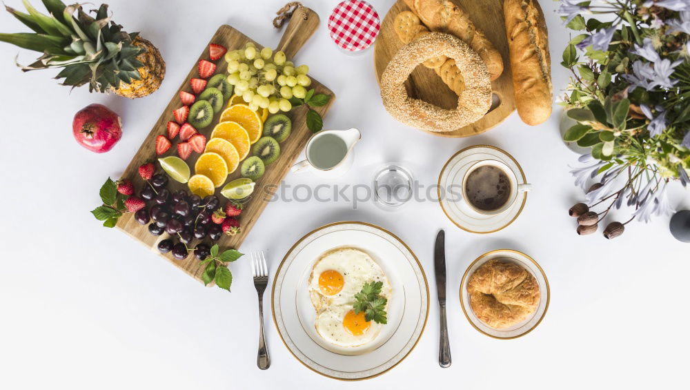 Similar – fresh bread and baked goods on wooden