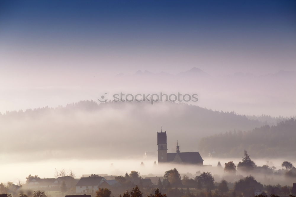 Image, Stock Photo Sunset in the fog Nature