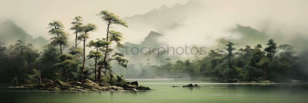 Islands in fog Alberta