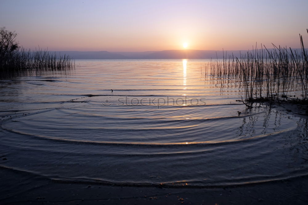 Warm twilight landscape on a beautifull cloudy sky