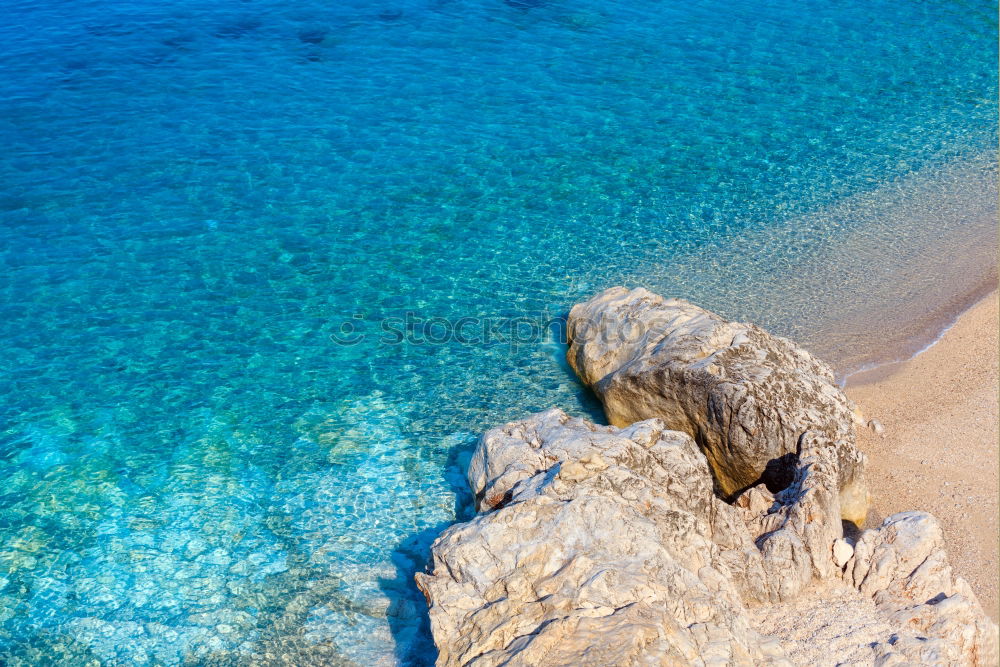 Similar – Blue sea and ship in Menorca, Spain