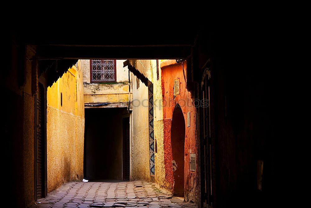 Similar – Image, Stock Photo Meeting of two gondolas that meet in the canals…of Venice. One sees only the front of the boats. In the background there is an old door with bars.