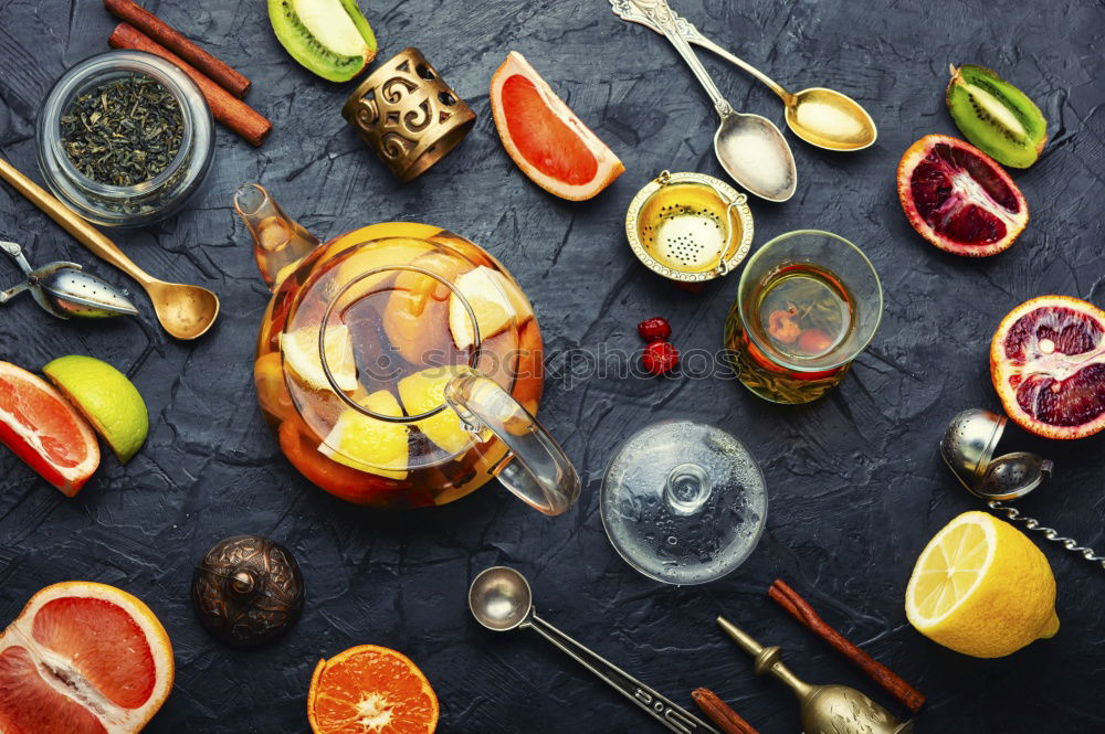 Similar – Ingredients for healthy soup or vegetables stew with orange color vegetarian ingredients : pumpkin, carrots, sweet potatoes , turmeric, ginger and chili on kitchen table background, top view.