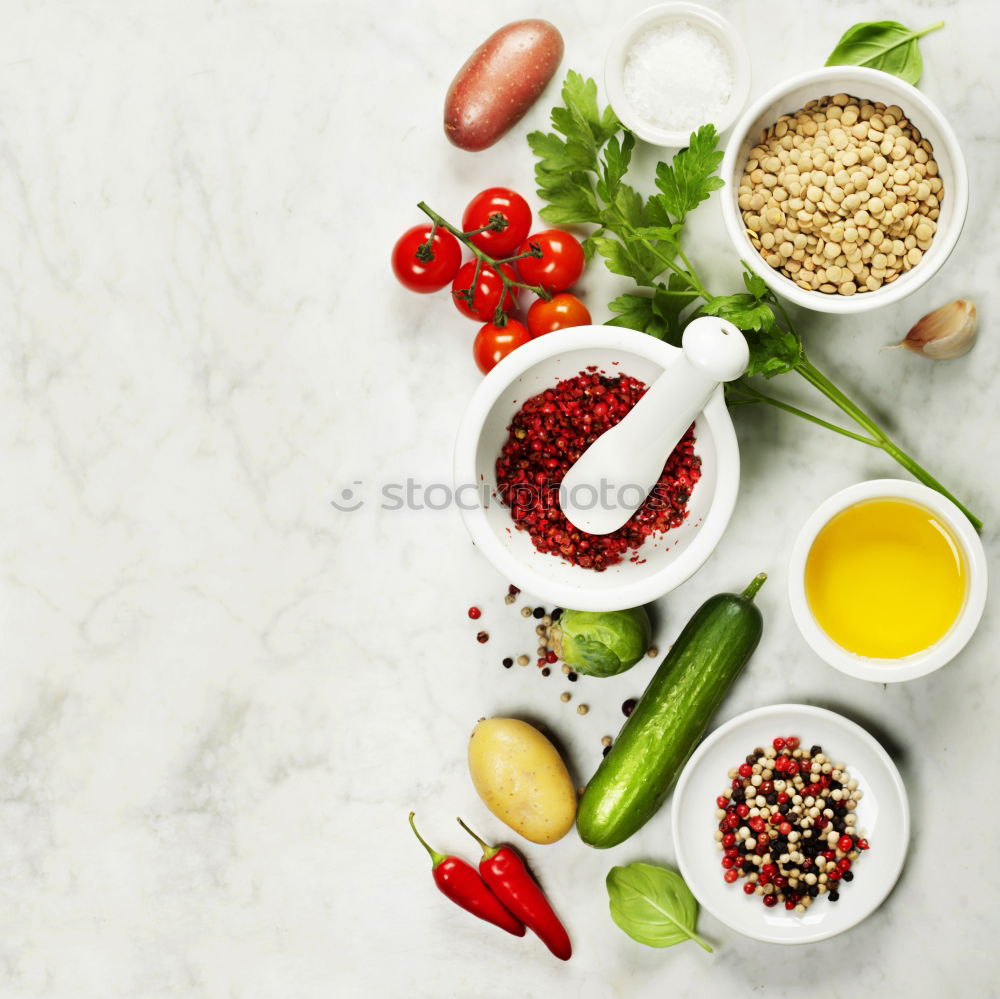 Similar – Image, Stock Photo Ingredients for healthy chickpeas salad