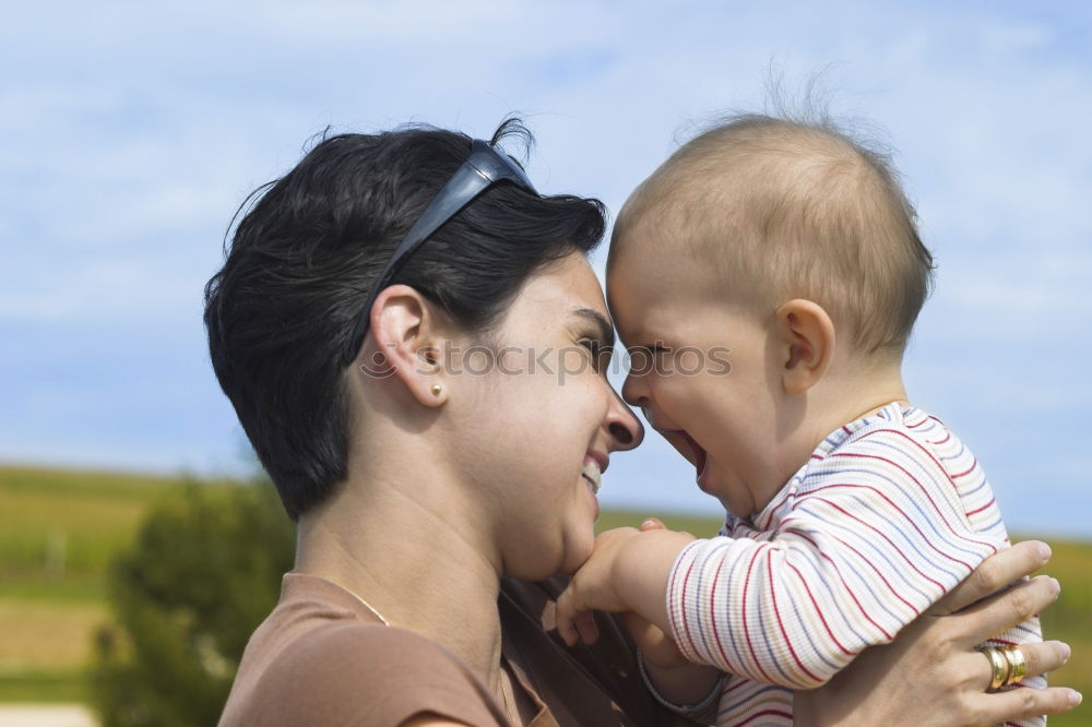 Similar – Image, Stock Photo Mother and daughter playing in the forest