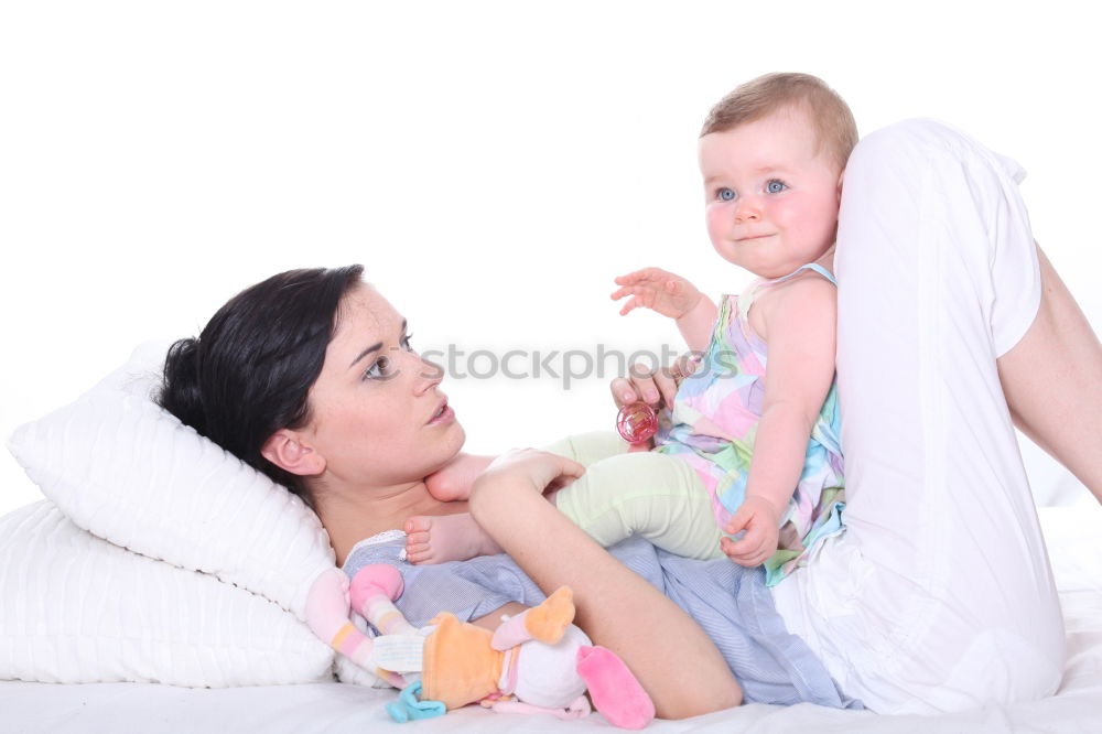 Similar – Baby girl playing with mother and have fun