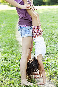 Similar – Image, Stock Photo Happy mother and daughter playing in the park