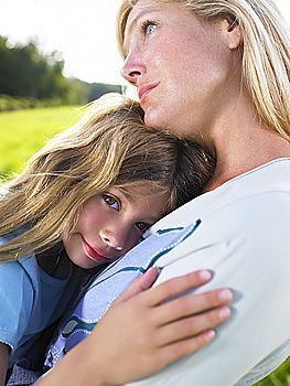 Similar – Kissing mother and daughter in summer