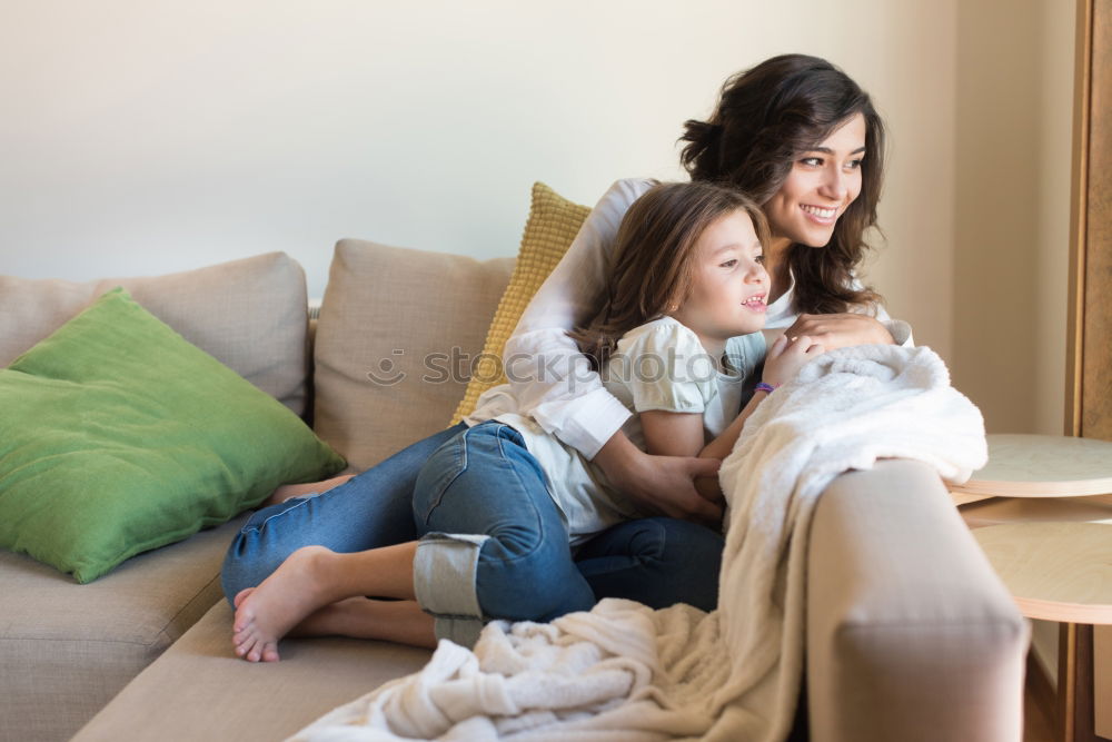 mother and son happy together at home