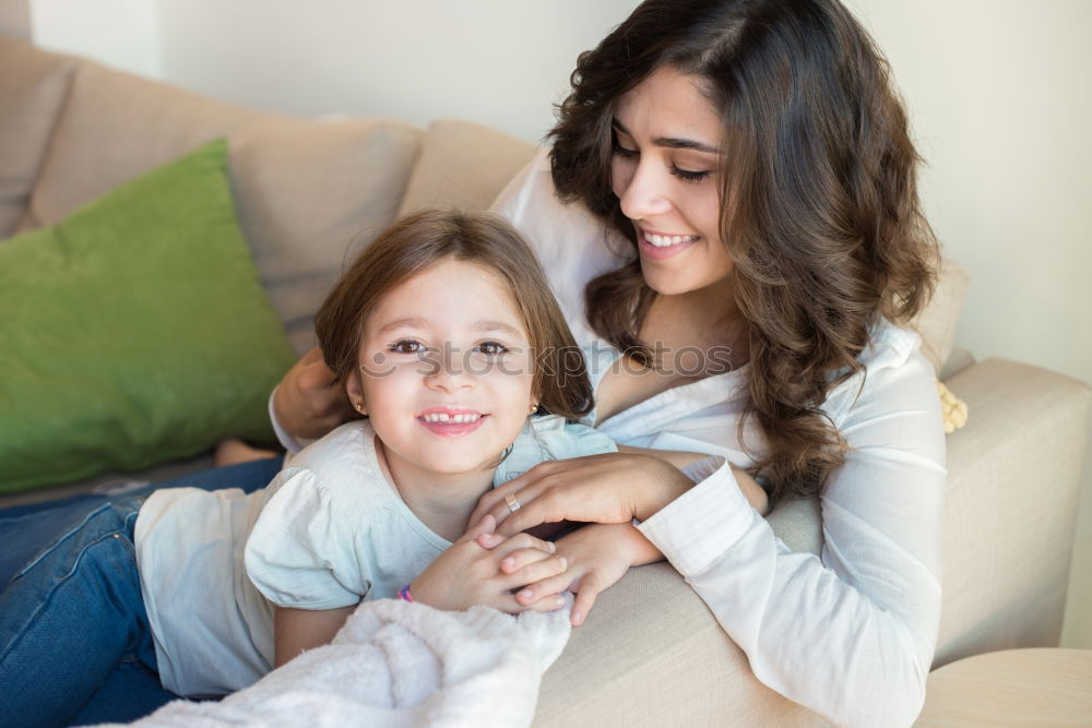 Similar – indoor portrait of happy mother and child son