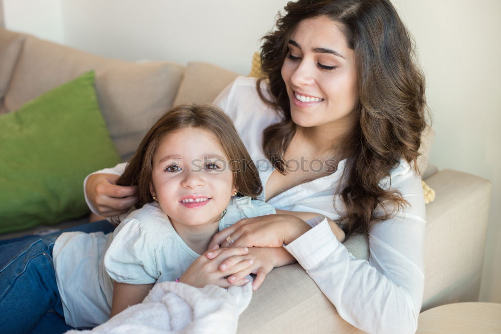 Similar – indoor portrait of happy mother and child son