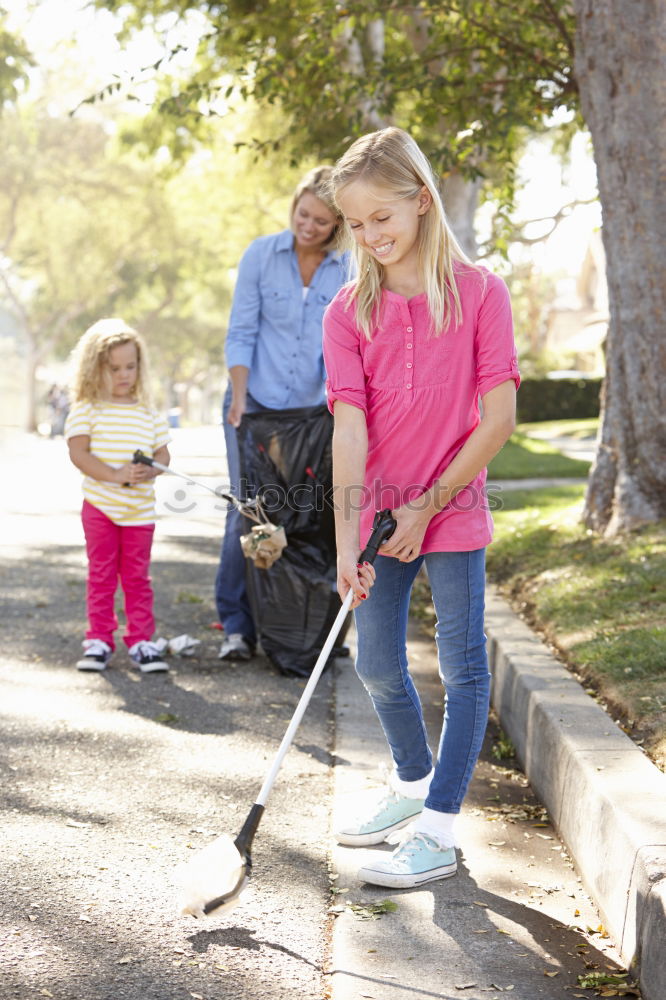 Similar – Image, Stock Photo Children play mini golf in the garden
