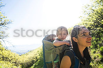 Similar – Image, Stock Photo Happy family standing near the lake at the day time.