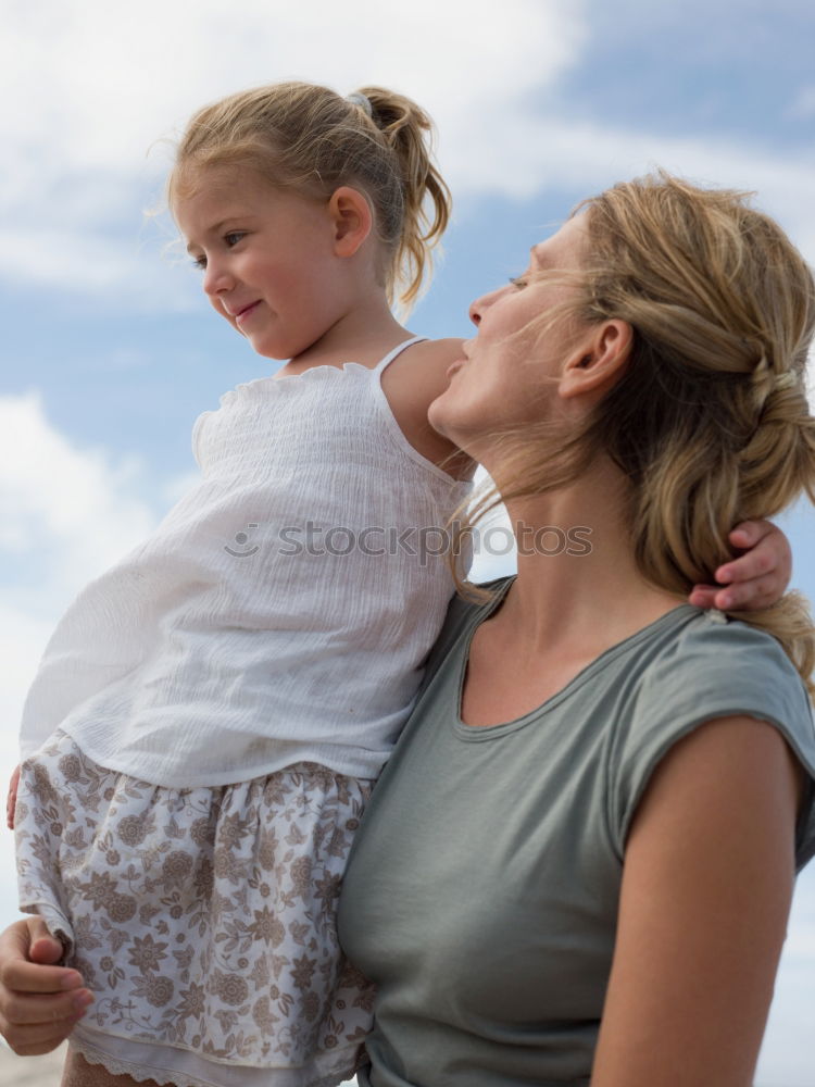 Similar – Image, Stock Photo Mother sitting with kid on hands