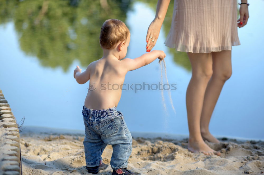 Similar – Image, Stock Photo Smiling little child with smart phone taking picture of happy grandmother and grandfather. Family leisure outdoor