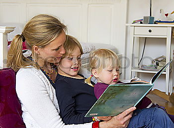 Similar – Image, Stock Photo Toddler playing memory with her daddy