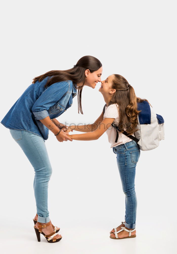 Similar – Image, Stock Photo African american mother giving daughter a kiss on cheek