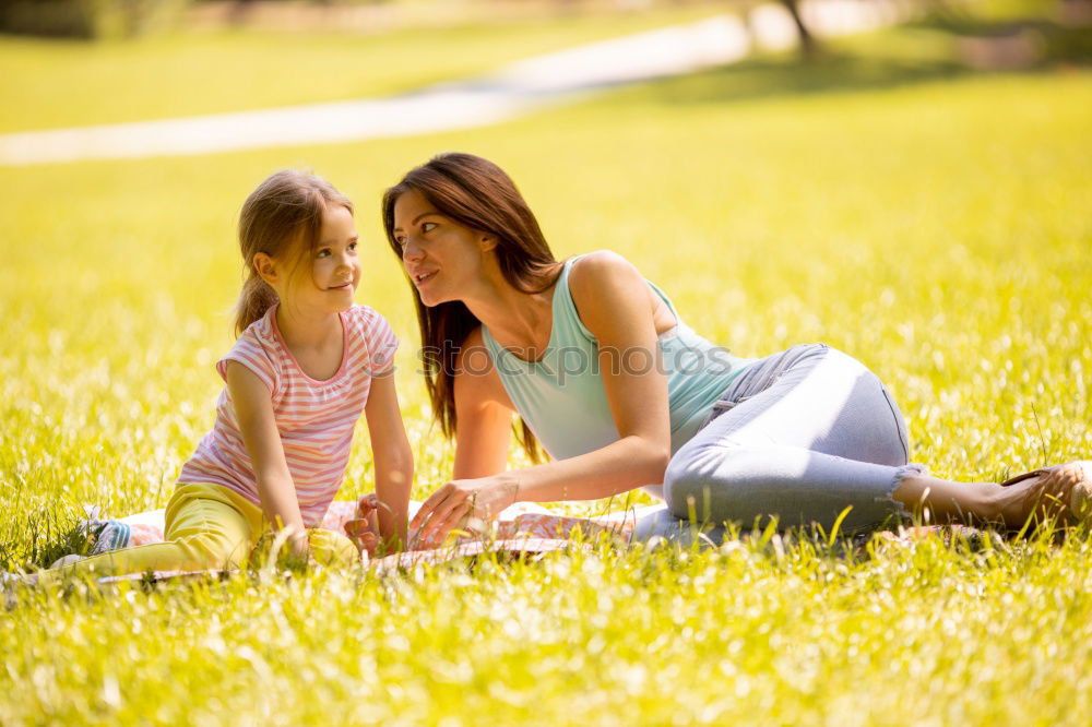 Similar – mother and little girl playing in the park