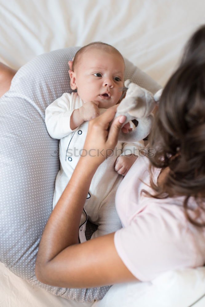 Similar – Image, Stock Photo Mother smiling at baby