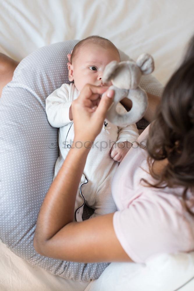 Similar – Image, Stock Photo Mother and baby Smiling