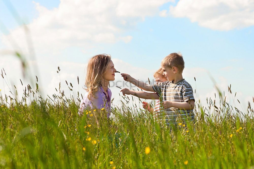 Similar – Image, Stock Photo Happy lesbian family with child