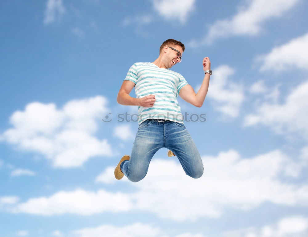 Similar – Image, Stock Photo Little boy playing with cardboard toy airplane