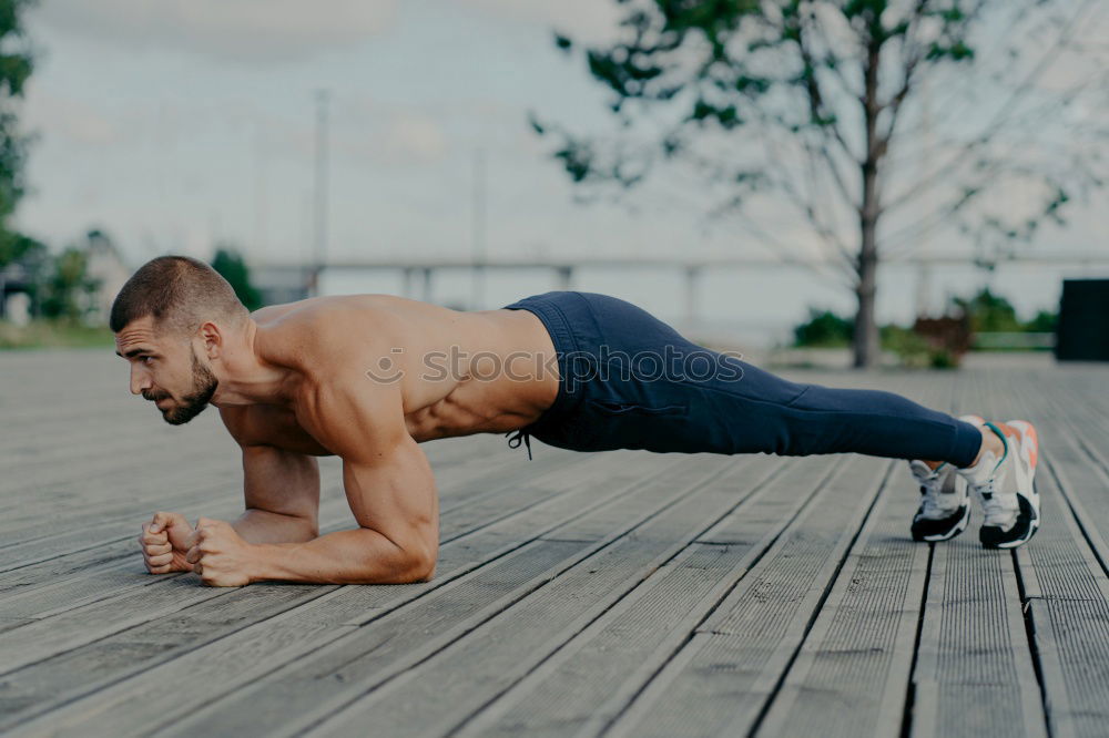 Similar – Image, Stock Photo Man doing suspension training with fitness straps