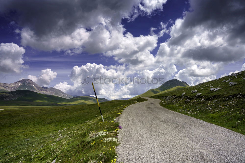 Similar – Image, Stock Photo Road to nowhere Field Hill