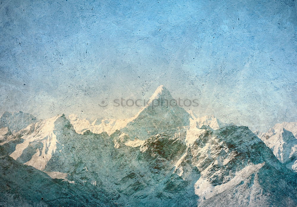 Similar – Image, Stock Photo Blue mountains peaks at sunset