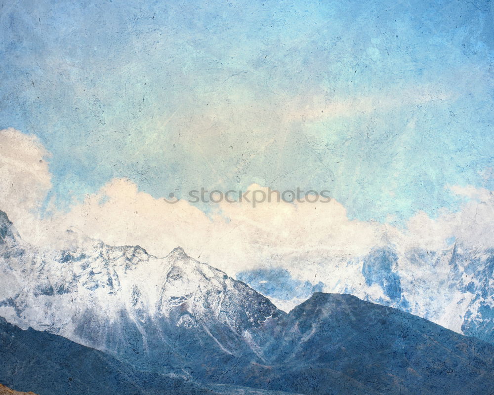 Similar – Image, Stock Photo Blue mountains peaks at sunset