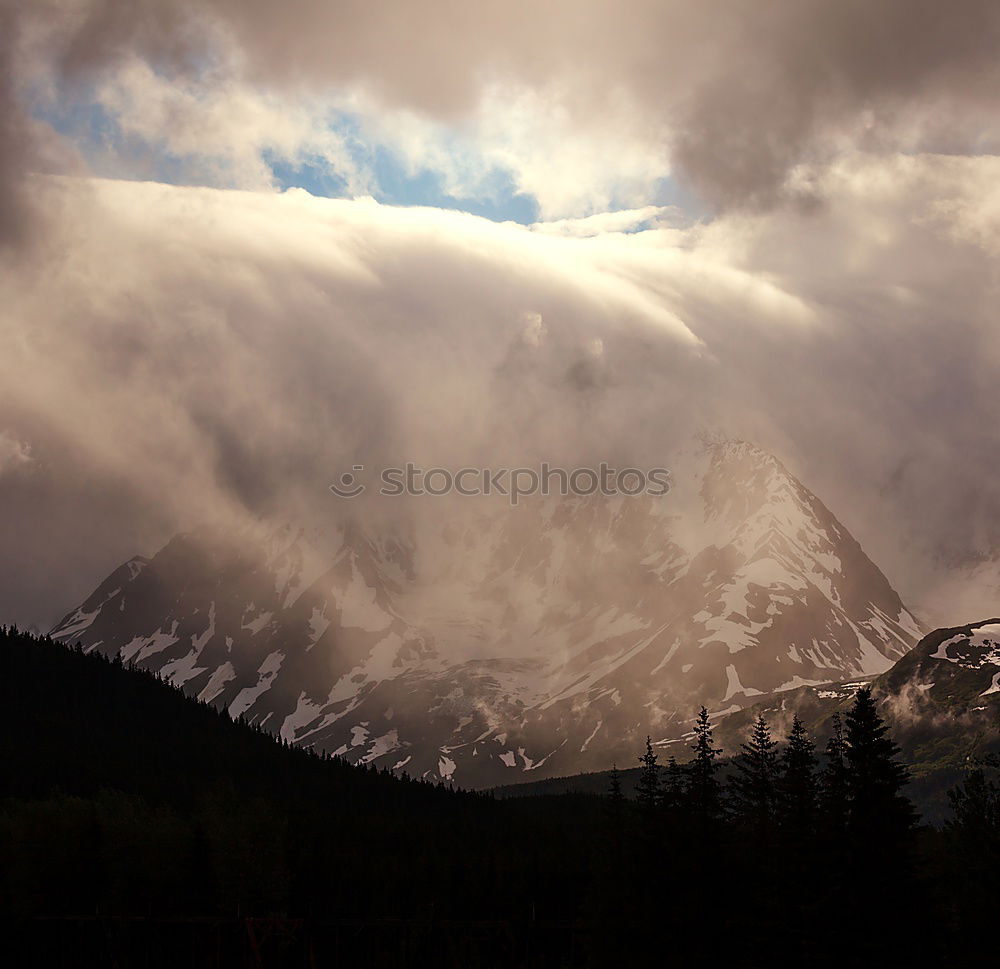 Similar – Image, Stock Photo Bad weather at Bragser Wildsee/Lago di Braies