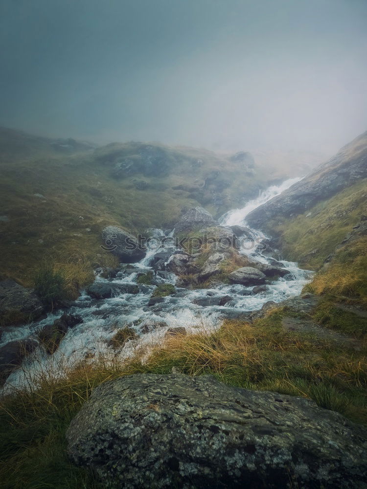 Image, Stock Photo Valley of waterfalls