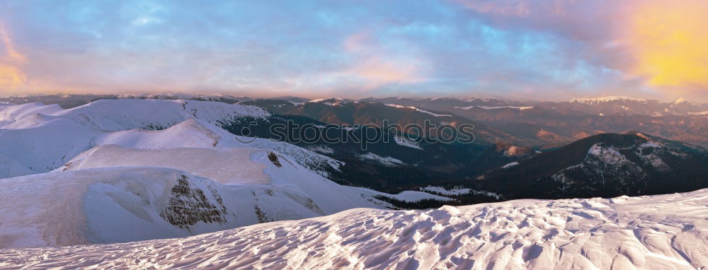 Similar – Image, Stock Photo Sunset over the winter mountains