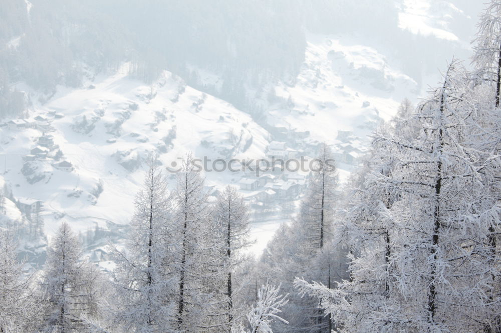 Similar – Ski hut & summit panorama