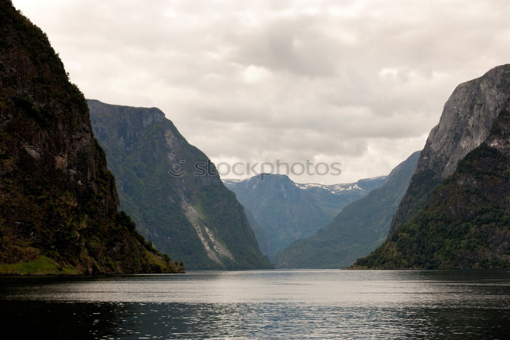 Similar – Image, Stock Photo View of the Geirangerfjord