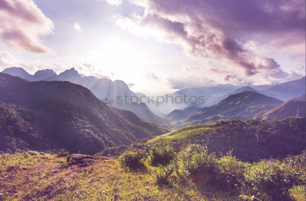 Similar – Image, Stock Photo Alpine village under sun rays