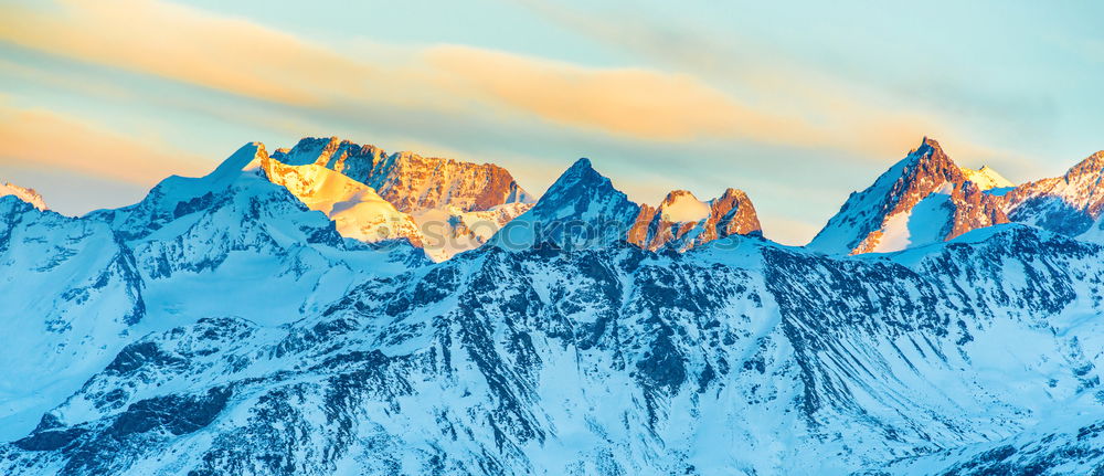 Similar – Image, Stock Photo Sunset in mountains