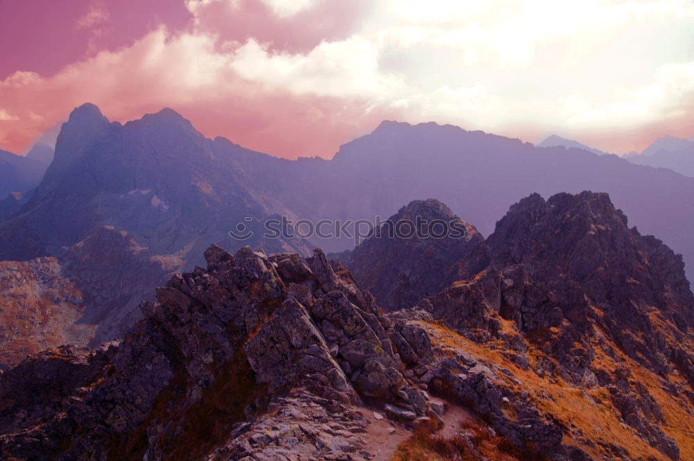 Similar – alpenglow, South Tyrol, snow, mountain peaks