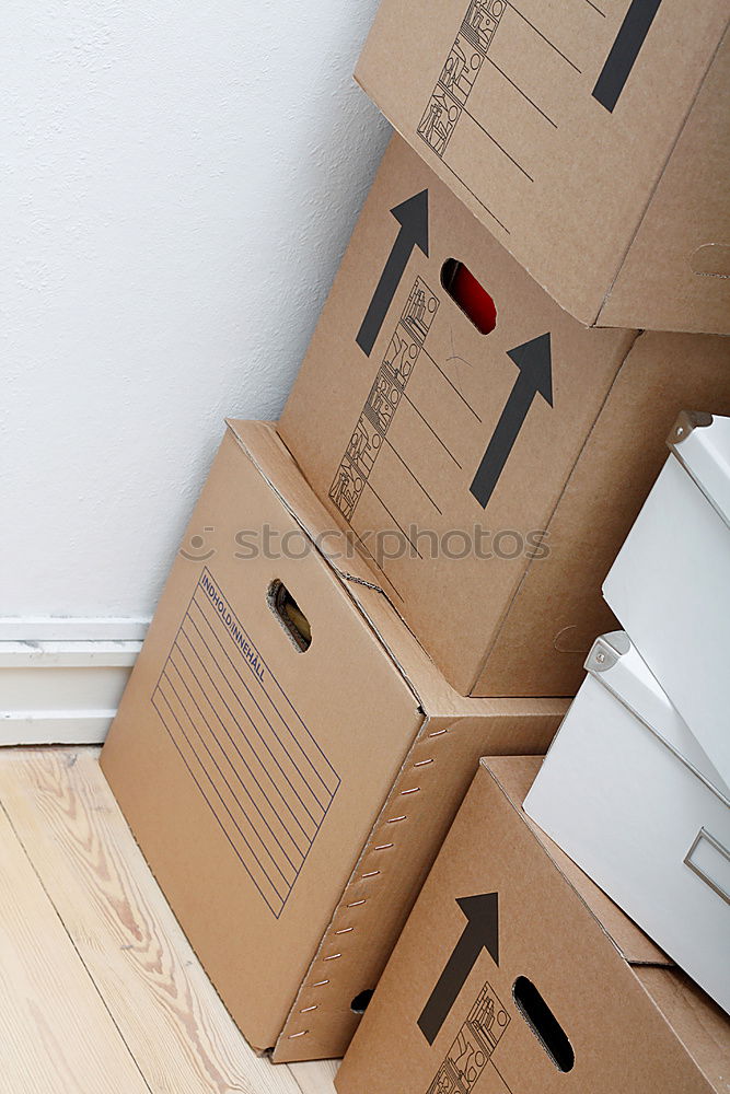 Similar – Image, Stock Photo empty cardboard packages from shipping from an online shop